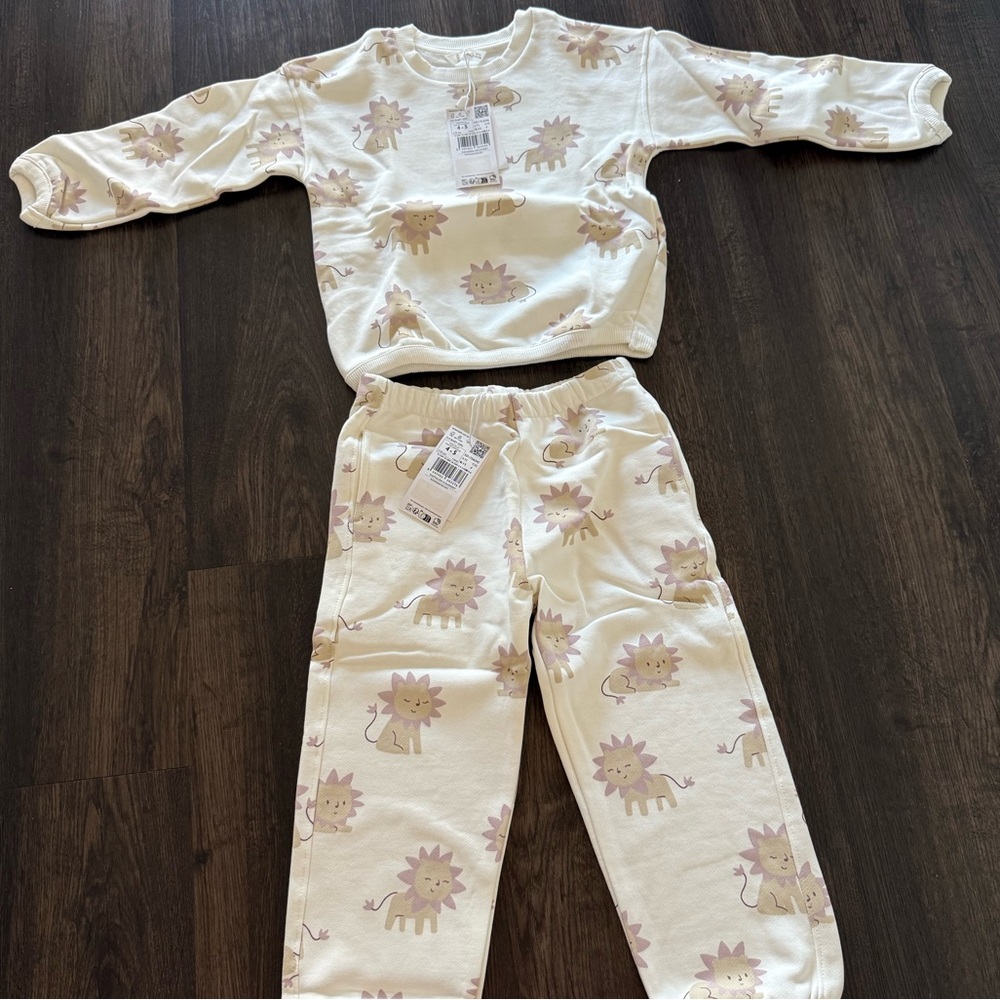 Mango Kids Lion Print - Sweatshirt and Joggers